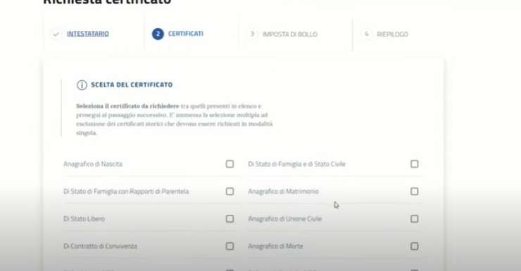 Certificato anagrafe digitale