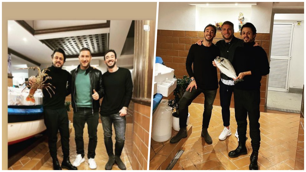 Totti e Immobile a cena