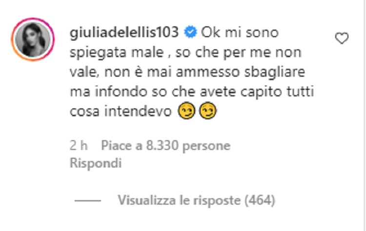 Giulia De Lellis gaffe