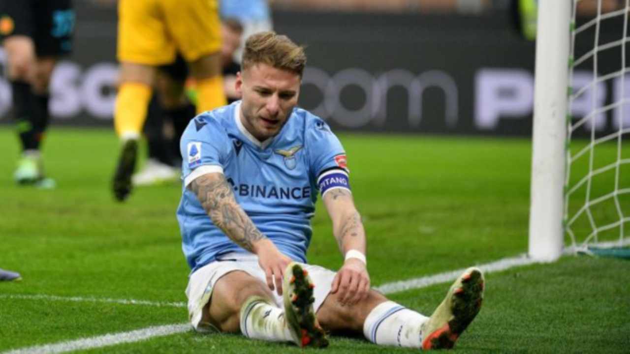 La delusione di Immobile a fine partita 