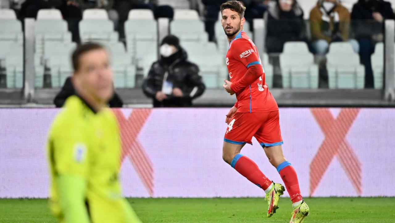 Mertens in gol in Juventus-Napoli 