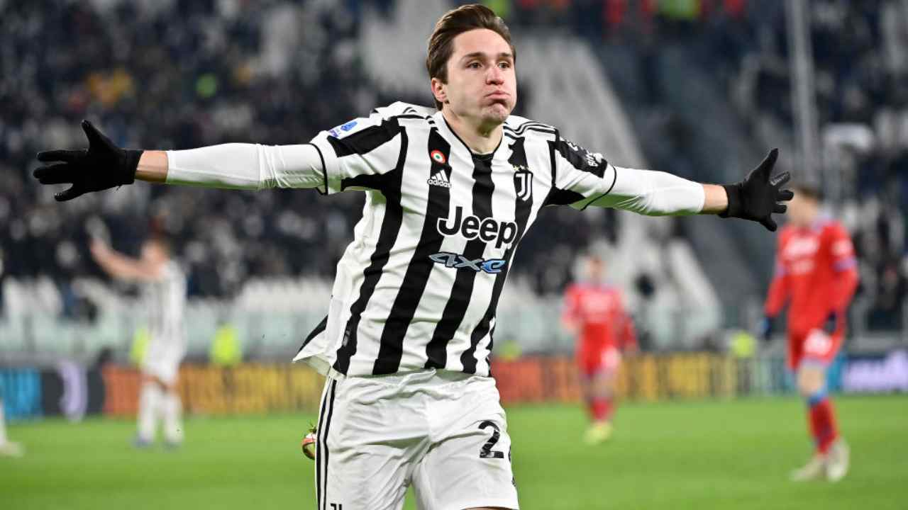 Federico Chiesa in gol in Juventus-Napoli 