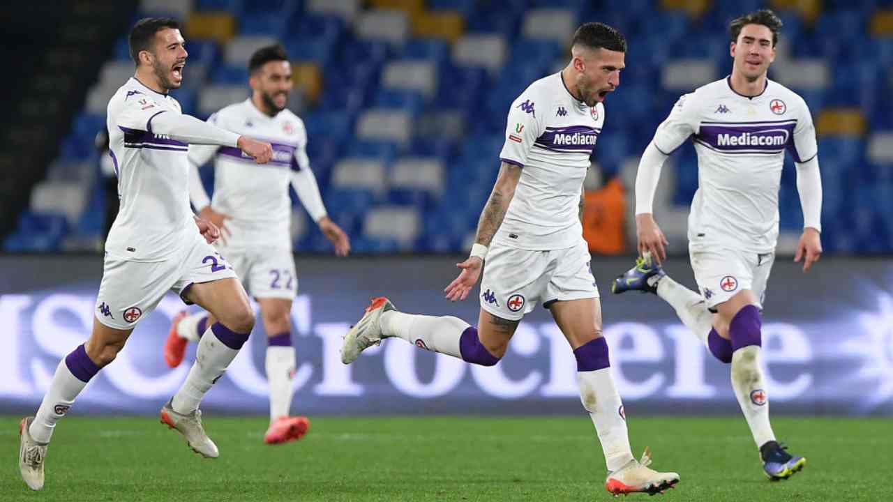 Il gol di Biraghi in Napoli-Fiorentina