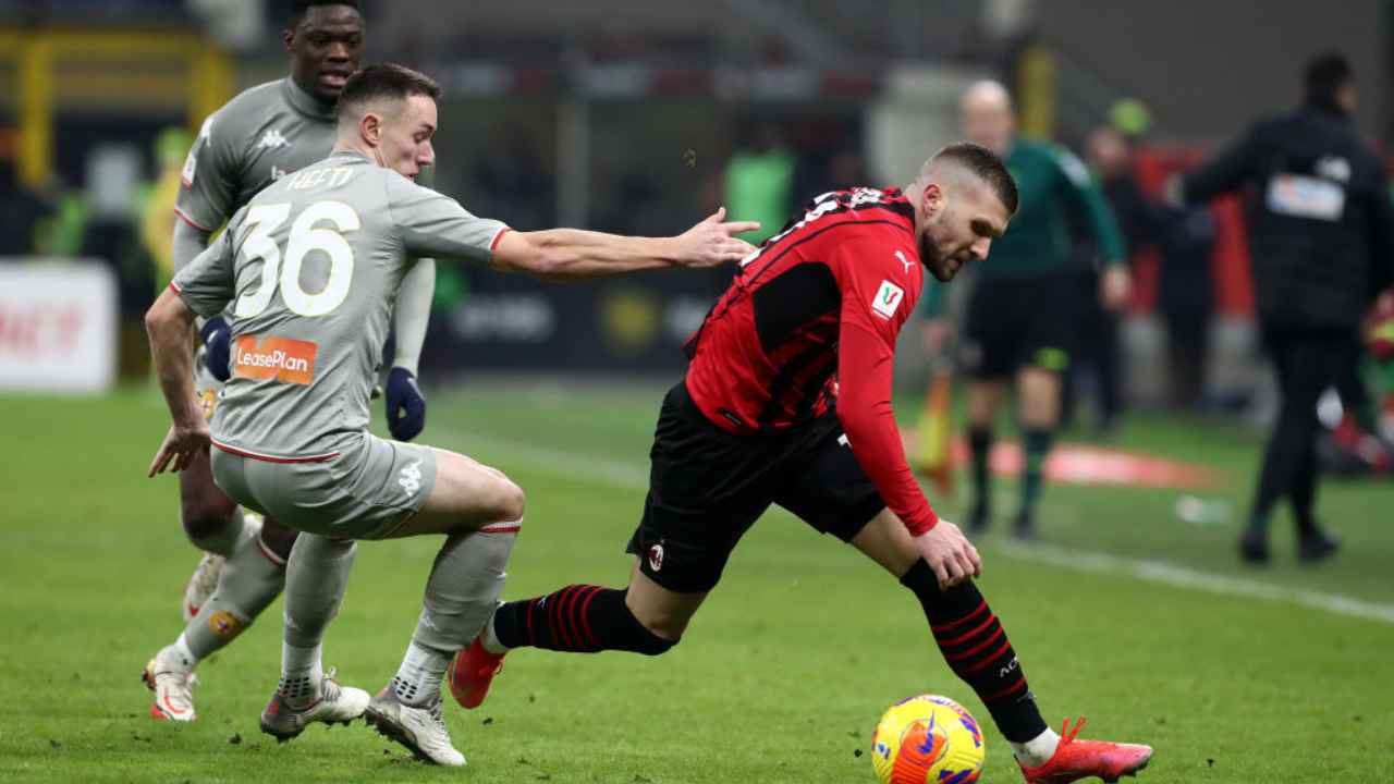 Hefti vs Rebic in Milan-Genoa