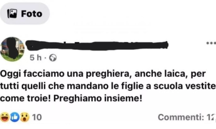 Il post dell'ex professore del Righi © Facebook