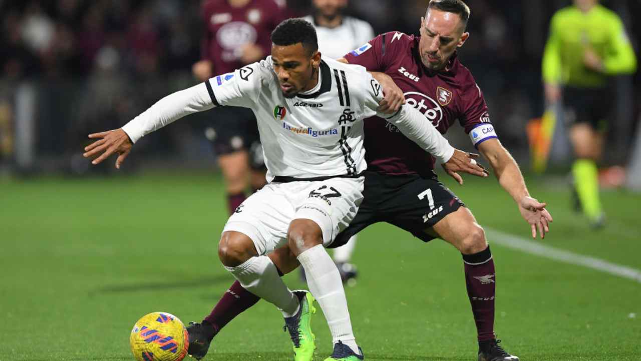 Ribery in azione durante Salernitana-Spezia