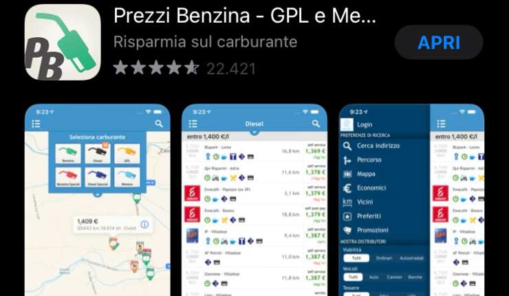 app benzina caro prezzi