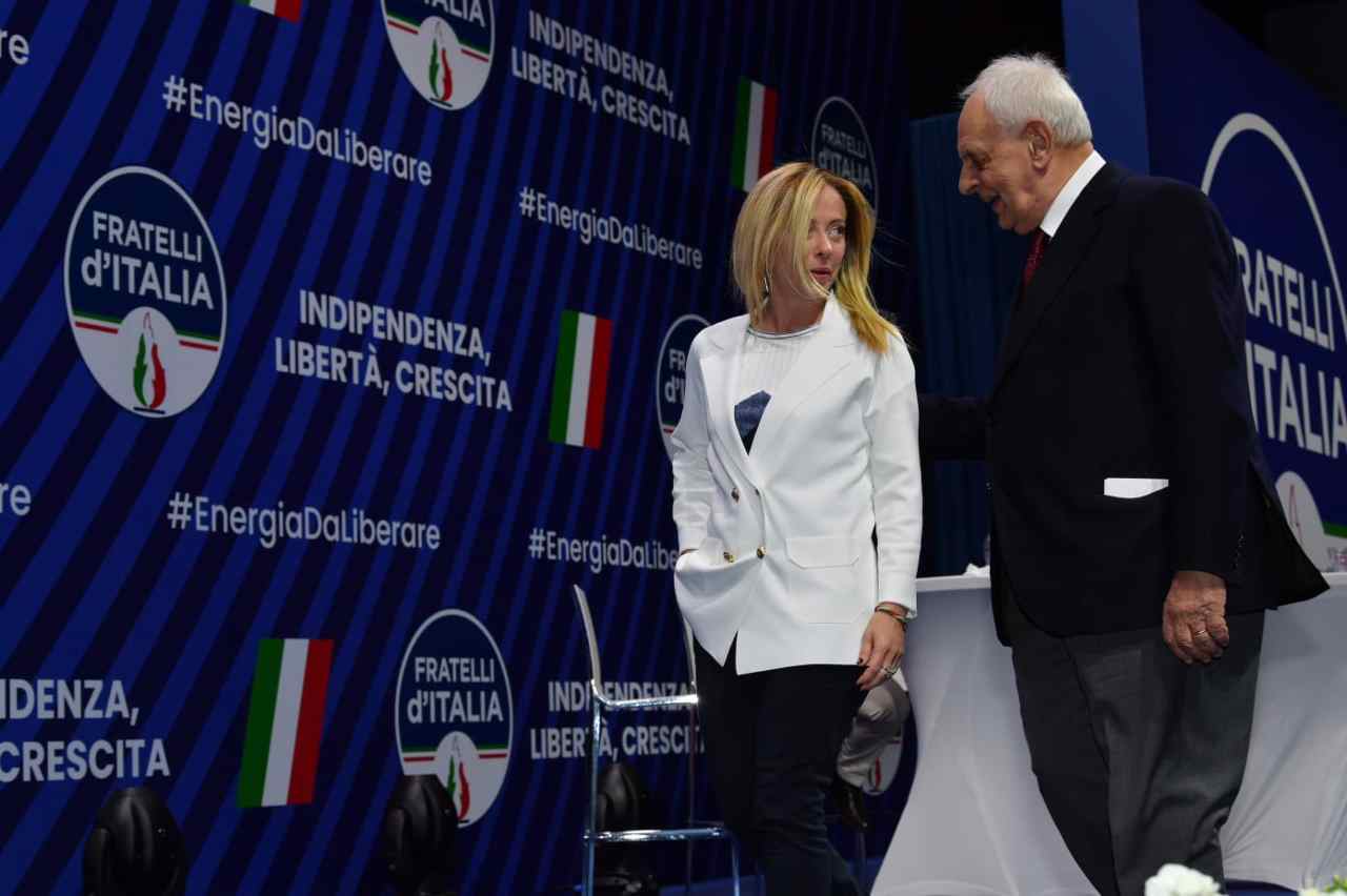 Giorgia Meloni e Marcello Pera