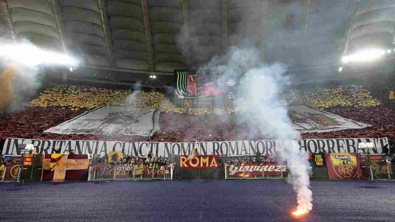 Roma-Leicester incidente tifoso