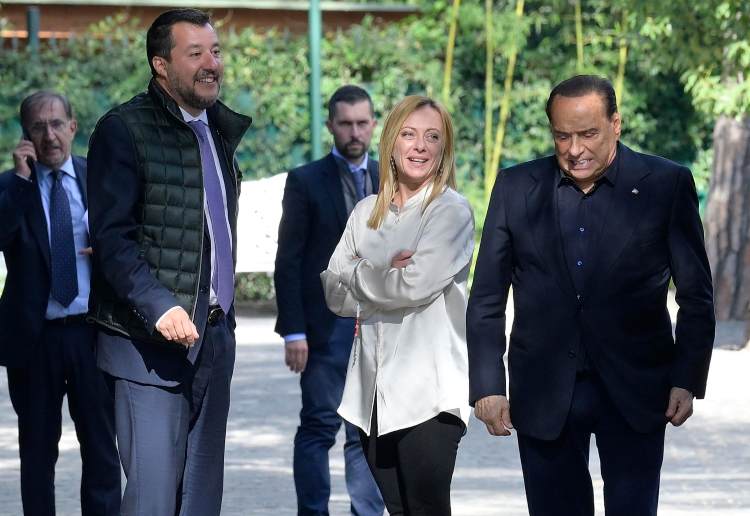 Matteo Salvini, Giorgia Meloni e Silvio Berlusconi