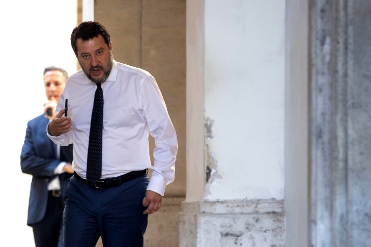 Matteo Salvini al termine dell'incontro con Mario Draghi (Foto Ansa)