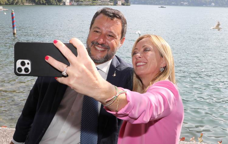 Giorgia Meloni e Matteo Salvini (Foto Ansa)