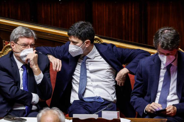 I ministri di Draghi in Senato (foto ANSA)