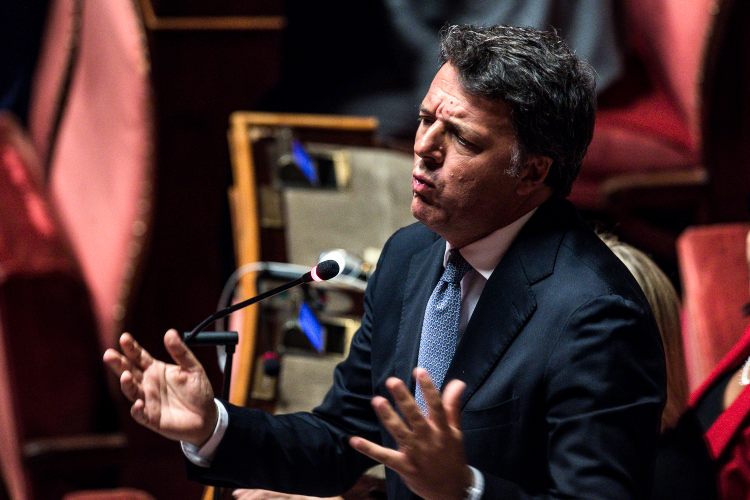 Il leader di Italia Viva Renzi in Senato