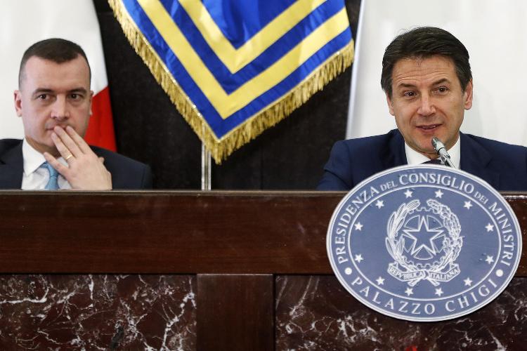 Rocco Casalino e Giuseppe Conte (foto ANSA)