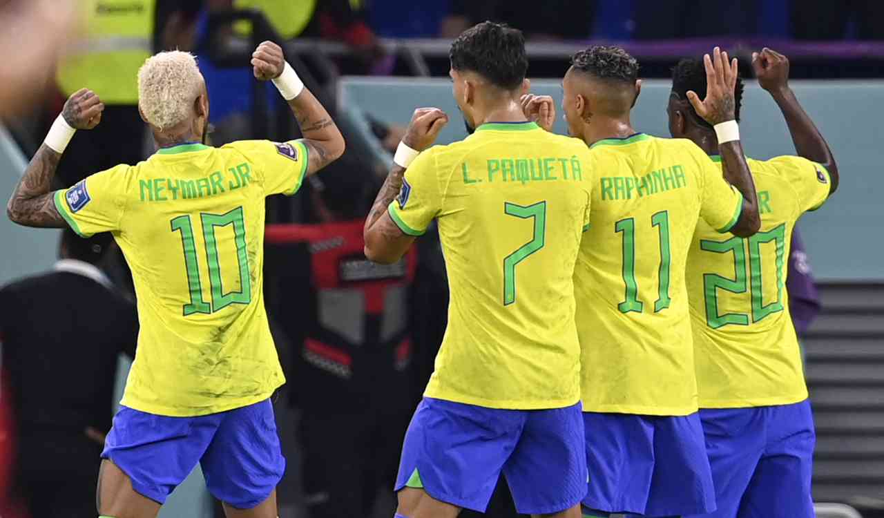 La festa del Brasile dopo un gol (LaPresse)