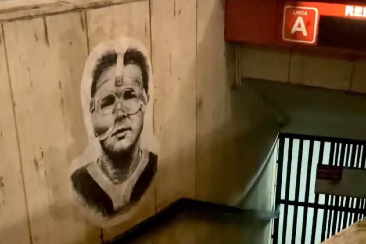 Ritratto Mihajlovic metro a roma virale murales