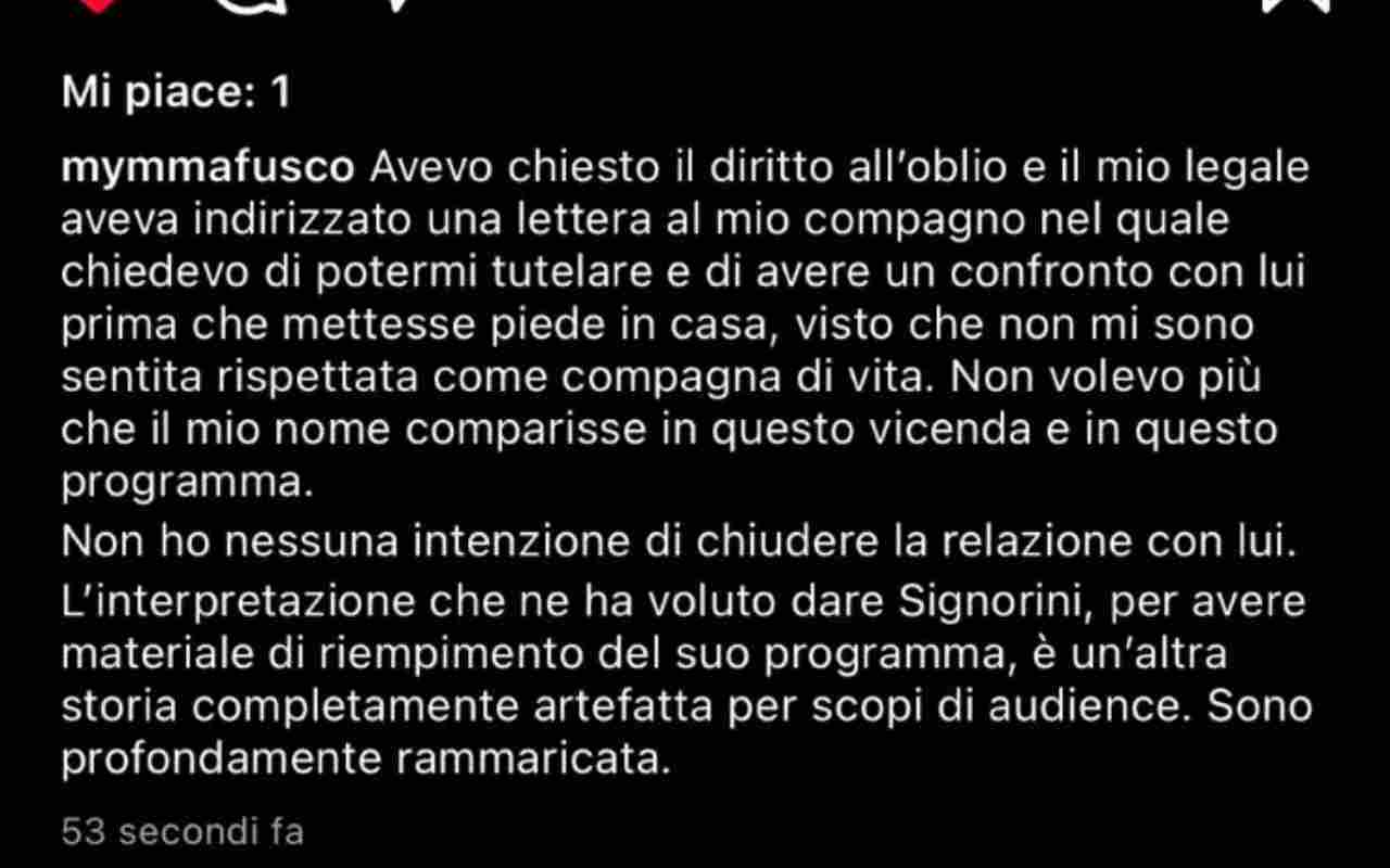 Mimma Fusco contro Alfonso Signorini