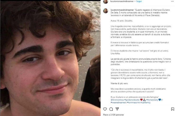 Giuliano De Seta, morto in fabbrica
