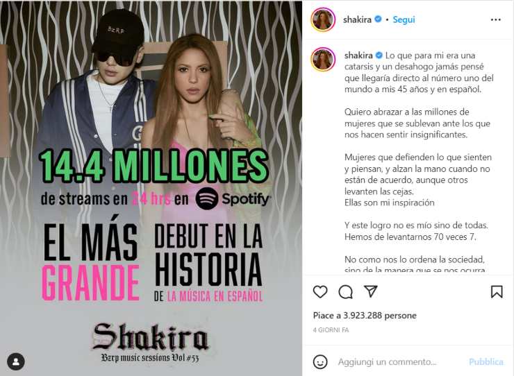 Shakira video social