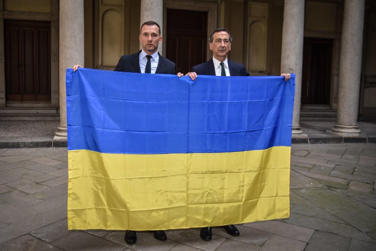 Andriy Shevchenko e Giuseppe Sala