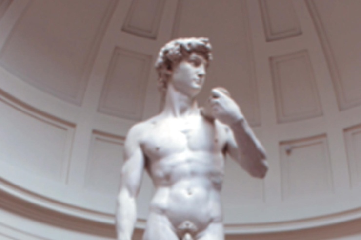 Mostra David Michelangelo ad alunni.