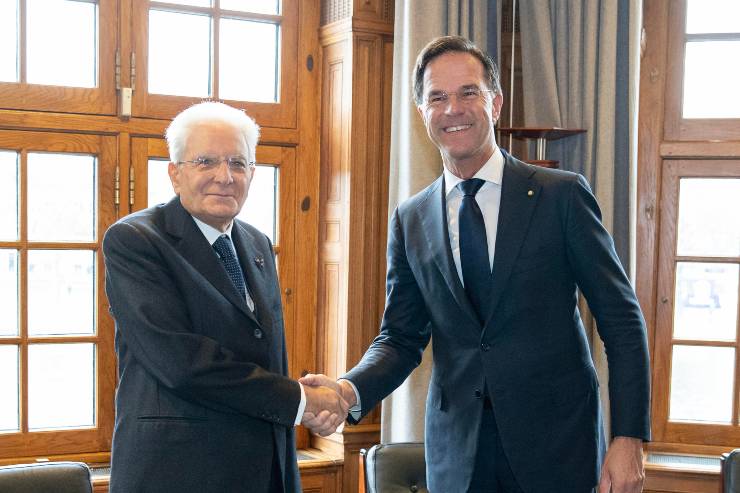 Matterella con il premier olandese Mark Rutte