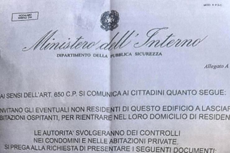 Il falso volantino del ministero dell'Interno