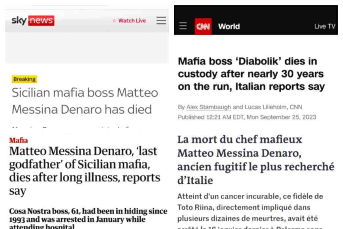 Messina Denaro, come è stata annunciata la sua morte in tutto il mondo