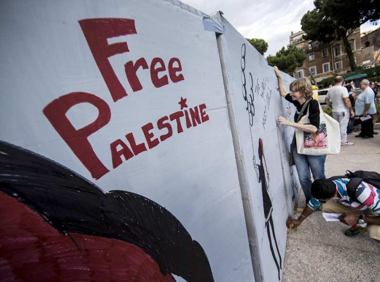 Palestina corteo La Sapienza tensioni