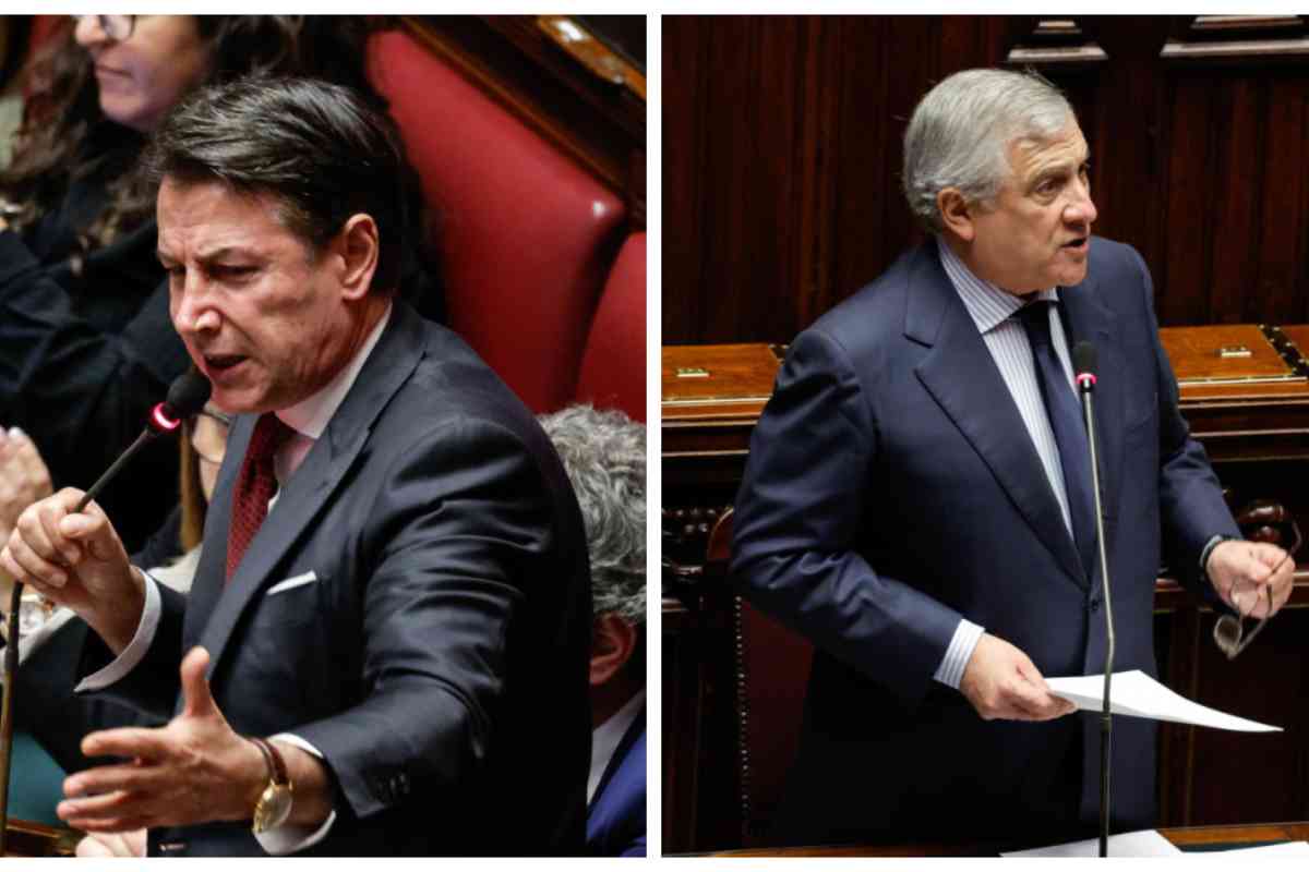 Tensione Conte Tajani aula 