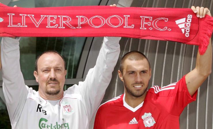 Rafa Benitez e Andrea Dossena 