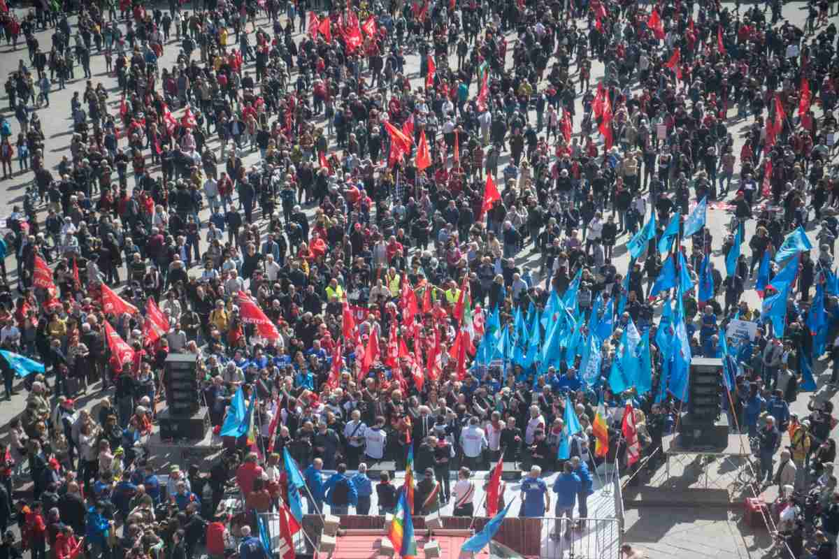 Manifestazione Cgil e Uil Bologna 