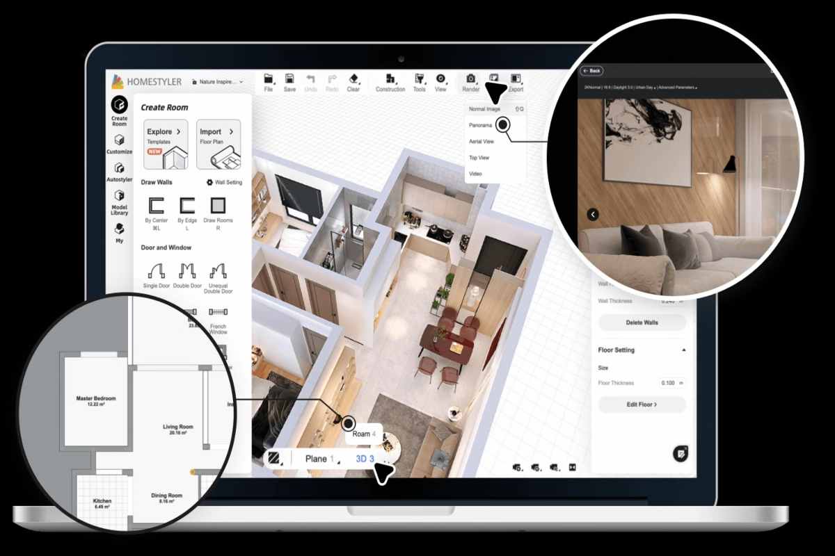 la piattaforma web di Homestyler