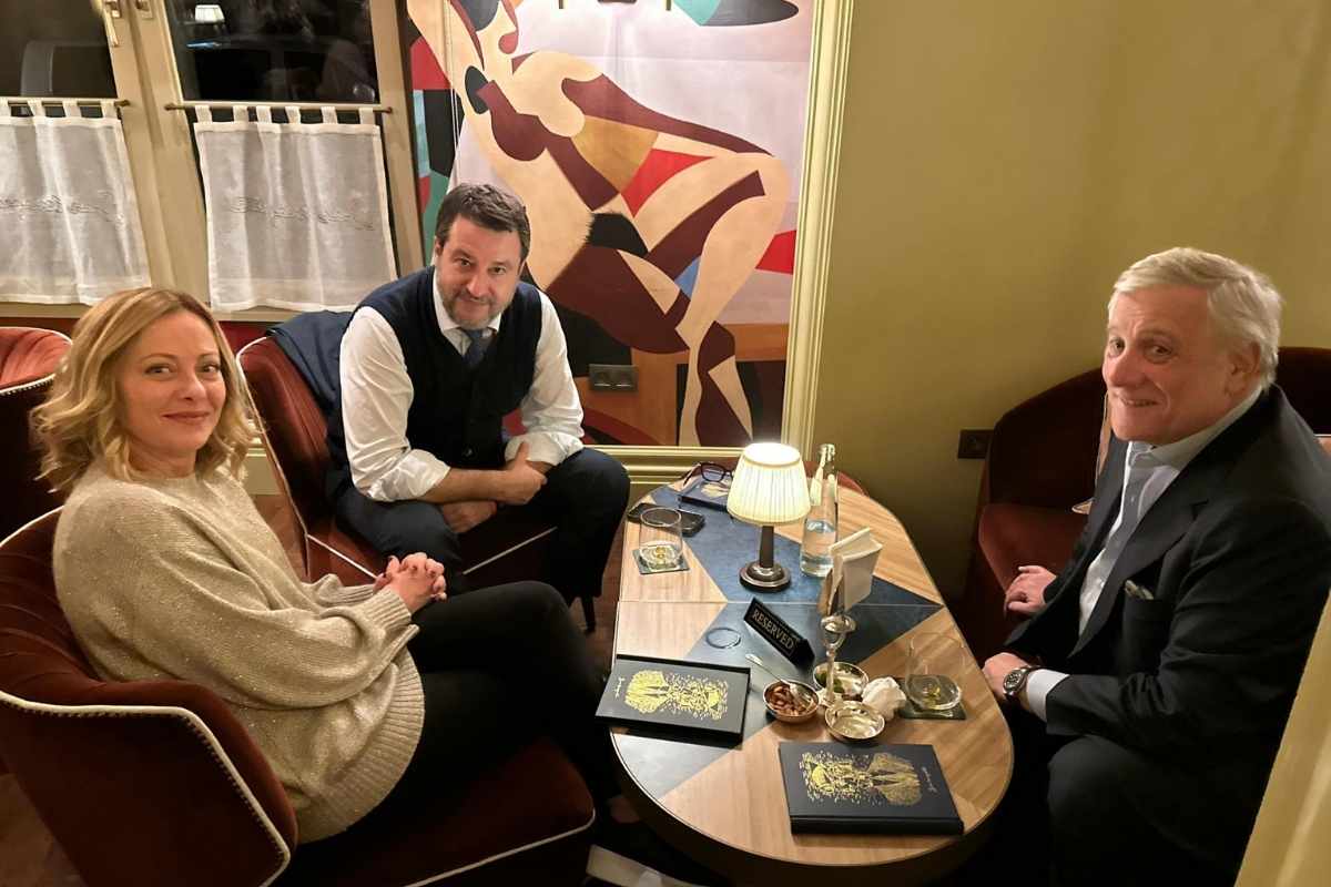 Vertice tra la premier Giorgia Meloni e i due vicepremier Antonio Tajani e Matteo Salvini a Bruxelles