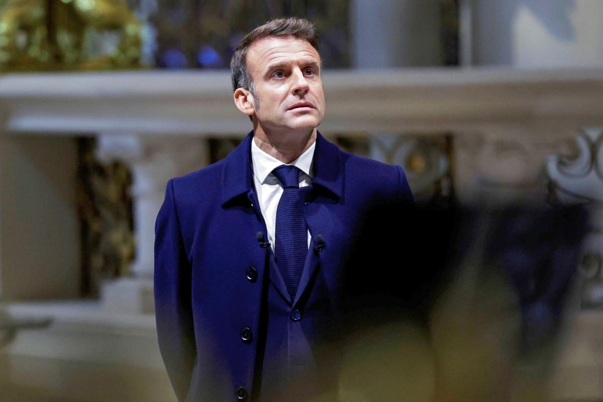 Emmanuel Macron in un incontro pubblico