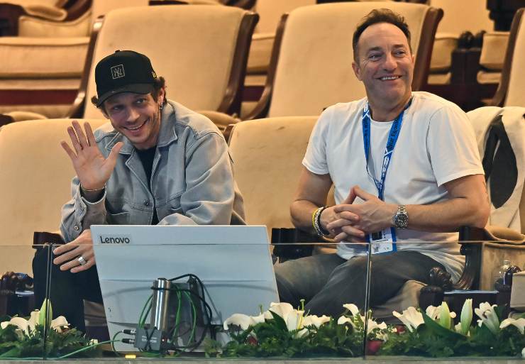 Valentino Rossi sugli spalti di Doha