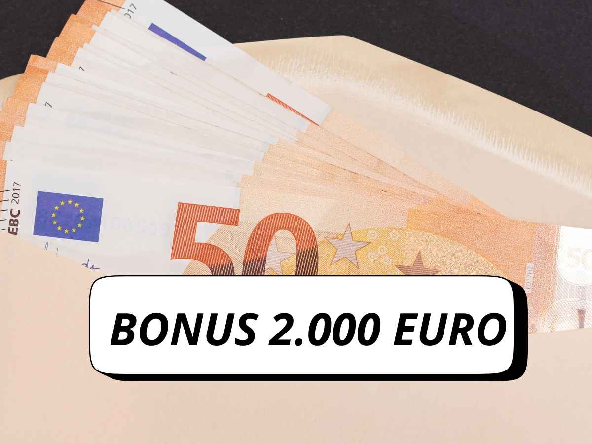 Busta soldi scritta bonus 2.000 euro