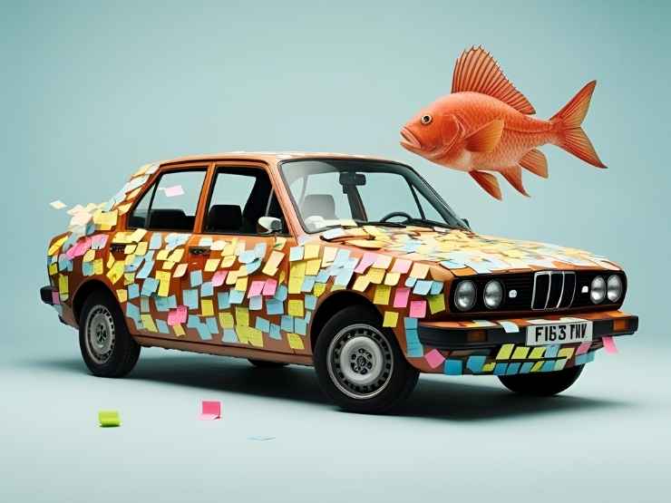 Pesce d'aprile 1 aprile auto post-it 