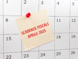 Calendario scritta scadenze fiscali aprile 2025