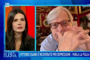 vittorio sgarbi e la figlia in tv