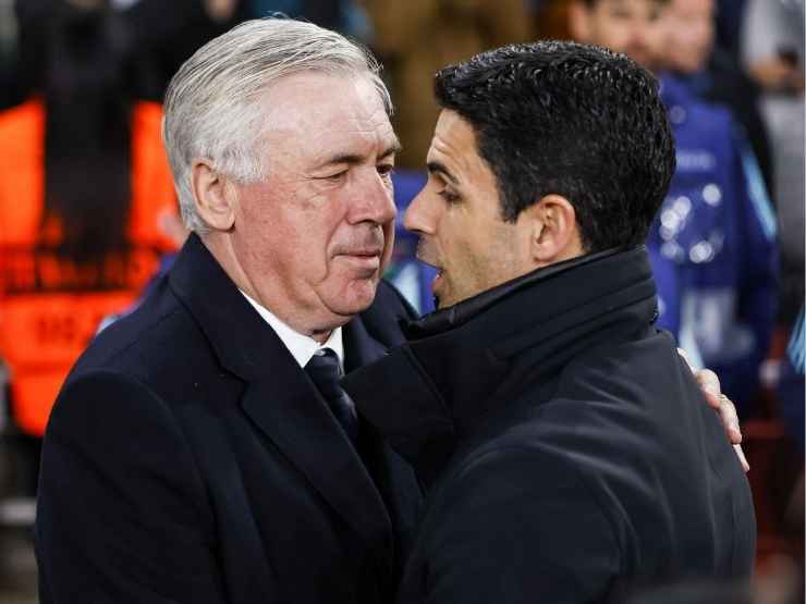 Carlo Ancelotti e Mikel Arteta Amatriain