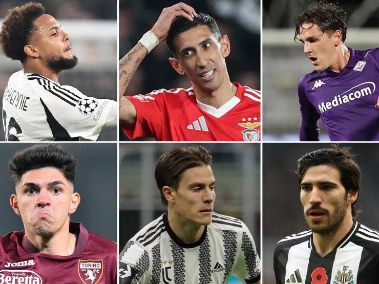 Weston McKennie, Angel Di Maria e Nicolò Zaniolo, Raoul Bellanova, Nicolo Fagioli e Sandro Tonali