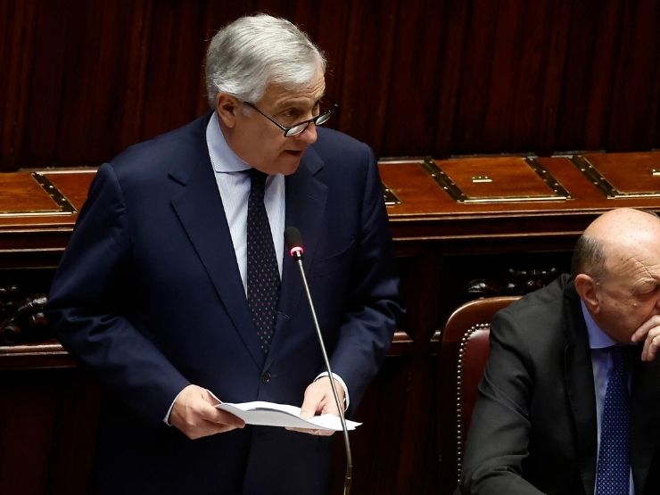 Il ministro Antonio Tajani in Parlamento