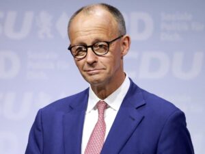 Friedrich Merz in un incontro puibblico