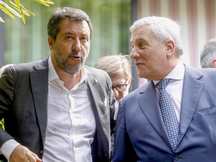 Matteo Salvini e Antonio Tajani a un evento pubblico