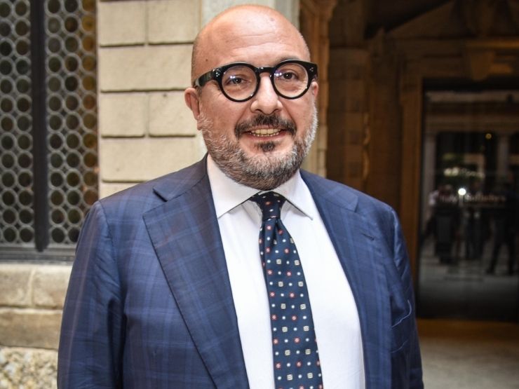 L'ex ministro della Cultura Gennaro Sangiuliano alla presentazione al Museo Bagatti Valsecchi
