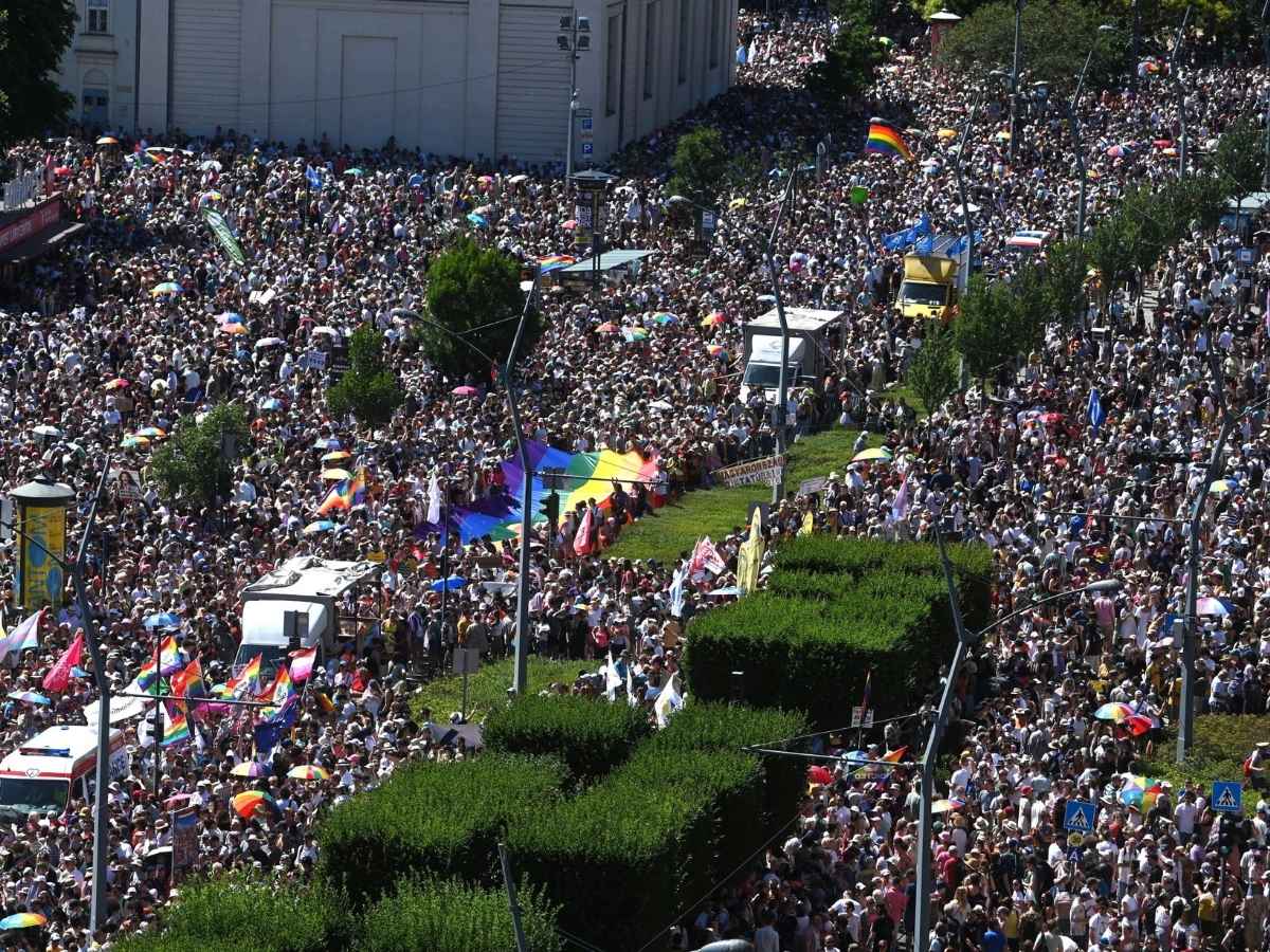 Il Budapest Pride, una foto dall'alto