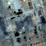 Immagine satellitare distribuita da Maxar Technologies mostra l'impianto di arricchimento nucleare di Natanz dopo i raid aerei statunitensi, a Natanz, in Iran, il 22 giugno 2025