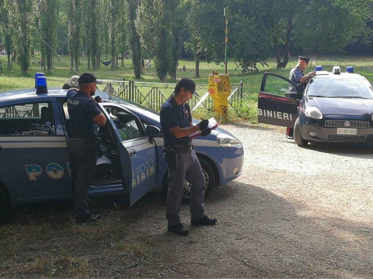 Polizia e carabinieri a Villa Pamphili